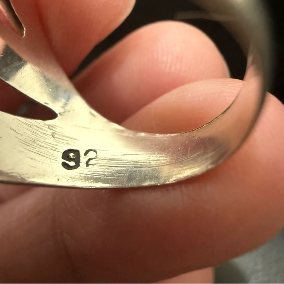 Vintage 925 Mexican Sterling Silver Modernist Ring Size 7 - Picture 8 of 13